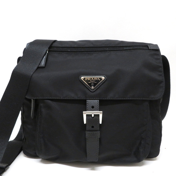 PRADA Nylon Shoulder Bag Black - Picture 1 of 5